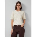 Gebreide Trui - Shirt met Bloemmotief - Pailletten en Glittergaren