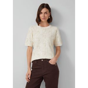 Gebreide Trui - Shirt met Bloemmotief - Pailletten en Glittergaren