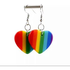 Akyol - Pride Oorbellen – pride hart oorbellen - regenboog oorbellen - Regenboog - LGBTQ OORBELLEN - Oorbellen - Gay - lesbian - trans - cadeau - kado - geschenk - gift - verjaardag - feestdag - verassing - respect - equality - gelijk - lgbt – bi