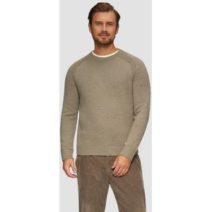 s.Oliver - Trui - Mokka - Knitwear - Ronde Hals, Lange Mouw, Effen