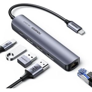 5-IN-1 USB-C Hub HDMI 4K@60Hz Gigabit Ethernet PD 100W - MacBook Pro Air M1 M2 Surface Pro Galaxy Tab S8