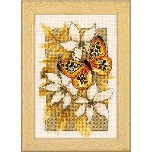 Vervaco Miniatuur kit Vlinders en bloemen borduren (pakket) PN-0144949