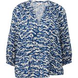 s.Oliver - Blouse - Blauw - Gevoerde Zoom - Raglanmouwen - Camouflage