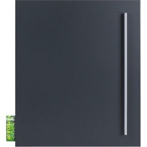 Moderne wandbrievenbus met geïntegreerd krantenvak en afdeklijst in antraciet-grijs