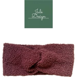 Julé Design dames teddy haarband bouclé bordeaux rood