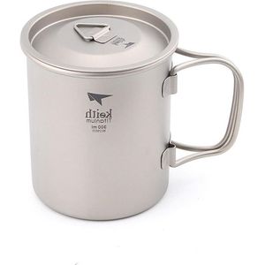 300ml/900ml Titanium Cup - Outdoor Servies voor Camping en Reizen met Opvouwbaar Handvat