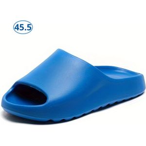 Livano Comfortabele Slippers - Badslippers - Teenslippers - Anti-Slip Slides - Flip Flops - Stevig Voetbed - Blauw - Maat 45.5