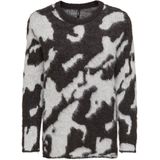 ONLY - ONLCOSTA - Gebreide Trui - Beige / Zwart - Dierenprint