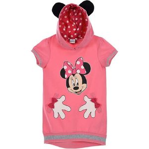 Disney Minnie Mouse jurk met capuchon - dunne sweaterstof - roze - maat 122/128 (8 jaar)