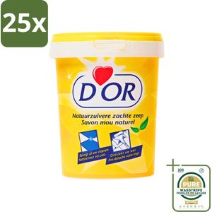 25 x D'Or - Natuurzuivere Zachte Zeep - Vast Zeepmiddel - Voor Vloeren en Was - 1 kg - Grootverpakking - Natuurlijke Zeep - Vloer Reinigen - Wasgoed Reinigen - Ontvlekken - Zeep Voor Vloeren