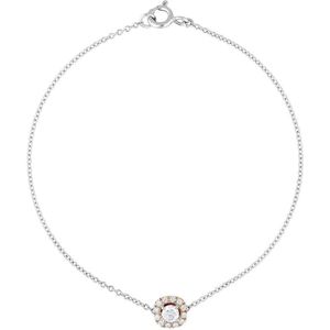 Orphelia AD-1028/1 - Armband - 18 Karaat Goud Bicolor / Diamant 0.26 ct - 18 cm