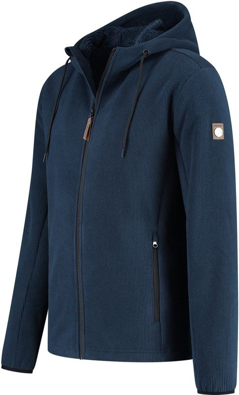 Travelin Gebreid vest 'Karlson'  marine / bruin