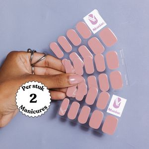 Maniac Nails Gellak Stickers – Dusty Pink – 28 stickers voor 2 manicures – 14+ dagen zonder chippen – Uitharden met UV-lamp – Oud Roze Gel Nagelstickers – Gel Nail Wraps