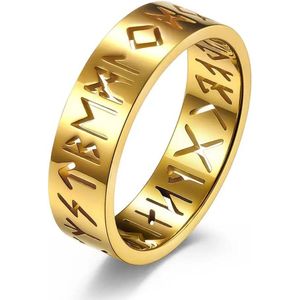 Ring Viking goud dames en heren - Gouden ring met geschenkverpakking van Mauro Vinci MAAT 11