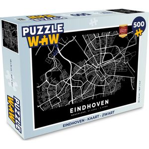 Puzzel Eindhoven - Kaart - Zwart - Legpuzzel - Puzzel 500 stukjes