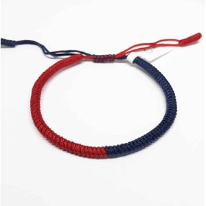 Wristin - Tibetaanse armband split donkerblauw/rood