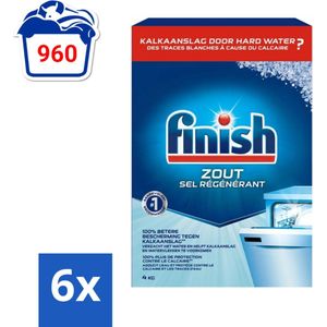 Finish - Vaatwasmachine Zout - Anti-Kalk & Anti-Corrosie - 4 kg - Voordeelverpakking - 6 stuks