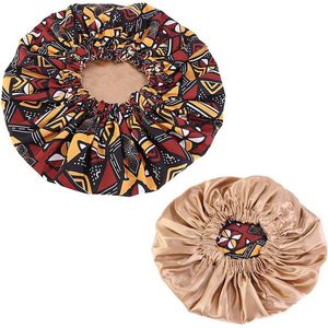 Afrikaanse Mud cloth / Bogolan Print Satijnen Slaapmuts AfricanFabs® / Hair Bonnet