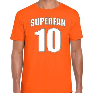 Superfan nummer 10 oranje t-shirt Holland / Nederland supporter EK/ WK voor heren M