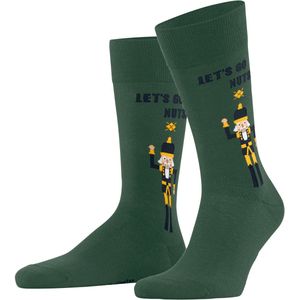 Burlington Nutty Nutracker gedessineerd katoen sokken heren groen - maat 40-46