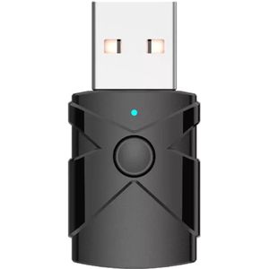 USB Bluetooth 5.2 Audio Adapter - 2-in-1 Transmitter en Receiver - zender en ontvanger - Inclusief 3.5mm AUX Kabel - Voor o.a. PC, TV en Speakers - zwart