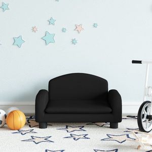 vidaXL Kinderbank - Zwart - Stof - 50x40x30 cm Kinderstoel - Kindermeubel - Kids Bank - Stoel Voor Kinderen - Speelgoed Kamer Meubels