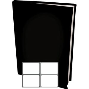 Rekbare Boekenkaften A4 - Zwart - 6 stuks inclusief grijze textiel labels