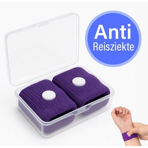 Solco - 2x Anti Misselijkheid Bandjes - Zeeziekte - Reisziekte - Anti Wagenziekte - Polsbandje - Paars