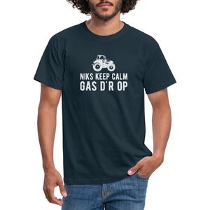 Niks Keep Calm Gas D'r Op Tractor T-Shirt Heren