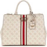 Guess Nelka Status Satchel Dames Handtas - Cream Logo - One Size