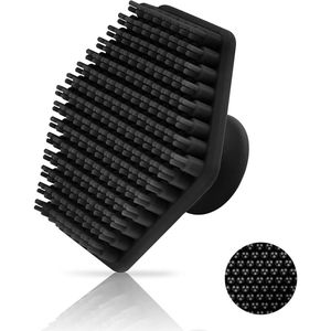 Siliconen lichaamsborstel - Gezichtsreinigingsborstel - Siliconen badborstel - Poriënreinigingsborstel - Zachte borstel - Massageborstel - Volwassene - Baby siliconen borstel - Geschikt voor alle huidtypen (zwart)