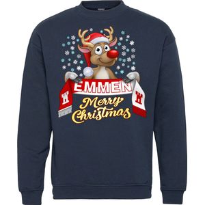 Kersttrui Emmen | Foute Kersttrui Dames Heren | Kerstcadeau | FC Emmen supporter | Navy | maat 152/164
