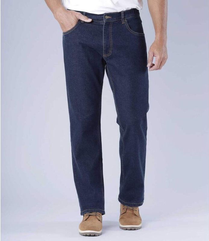 ATLAS FOR MEN - Donkerblauwe regular stretchjeans - Heren - Verkrijgbaar in grote maten - W28