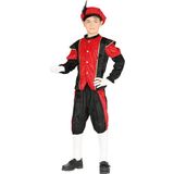 Fiestas Guirca - Pietenpak zwart / rood 3-4 jaar - Welkom Sinterklaas - Pietenpak kinderen - intocht sinterklaas