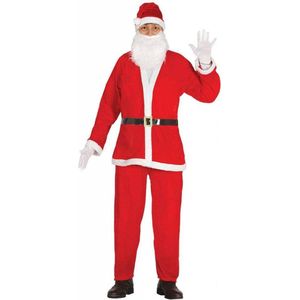 Guirma - Kerst & Oud & Nieuw Kostuum - Fluwelen Kerstman Kostuum - Rood - Maat 52-54 - Kerst - Verkleedkleding