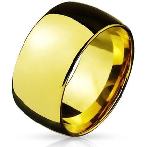 Ringen Dames - Ringen Vrouwen - Ring Dames - Ringen Mannen - Goudkleurig - Gouden Kleur - Ring - Breed en Glimmend - Broad