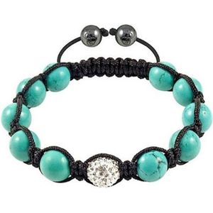 Fako Bijoux® - Armband - Disco Dots - Turquoise - Single