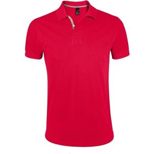 SOLS Heren Portland korte mouw Pique Polo Shirt (Rood)