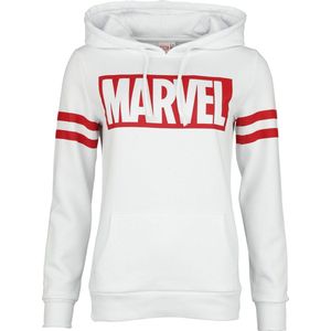 Marvel Logo Trui met capuchon wit XXL - Katoen - Fan merch, Film, Marvel