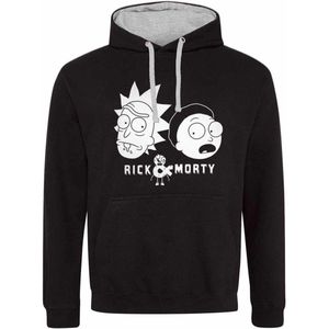Rick And Morty - Pair (SuperHeroes Inc. Contrast Pullover) Hoodie Black-S