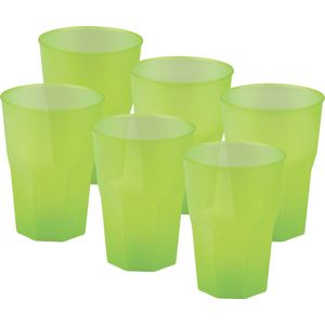 Santex drinkglazen frosted - groen - 36x - 420 ml - onbreekbaar kunststof - Cocktailglazen