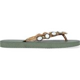 Uzurii Pearl Monroe Dames Slippers Army Green | Groen | Kunststof | Maat 41/42 | 18.230.01