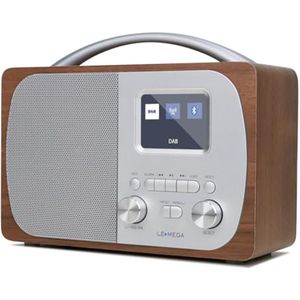 Digitale radio DAB/DAB+, Bluetooth wekker met FM-radio en houten behuizing