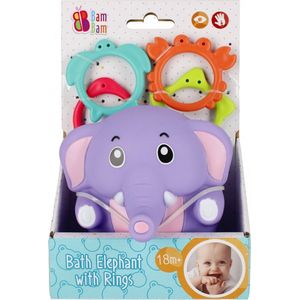 Badspeelgoed - Bam bam - olifant - vanaf 18 maanden - met ringen - speelgoed peuter