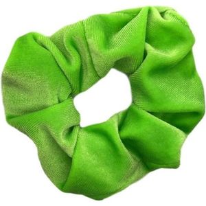 Scrunchie Velvet Neon Groen - haarwokkel - Haarelastiek - Haaraccessoire (1 stuk)