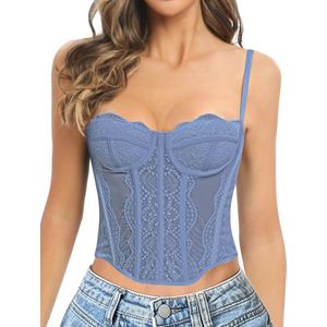 Kanten korset tops voor dames - Ademend bustier en crop top voor uitgaan