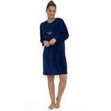 Cocodream - Fleece Nachthemd - Blauw - Dames - Warme Winter Nachtjapon
