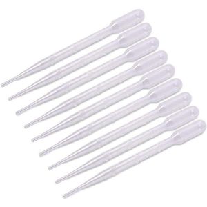 100 stuks kunststof transferpipetten 3 ml - Meetpipet voor laboratoriumexperiment acrylverf tekening make-up tools