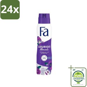 Fa - Luxurious Moments - Deodorant Spray - Roze Viooltjes - 150 ml - Voordeelverpakking - 24 stuks - Deodorant - Roze Viooltjes