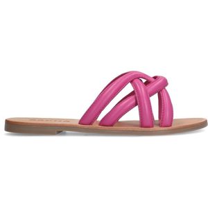 Sacha - Dames - Roze leren slippers - Maat 40